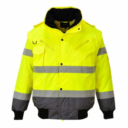 Portwest C465 Hi-Vis Kontraszt Bomber dzseki sárga/szürke színben