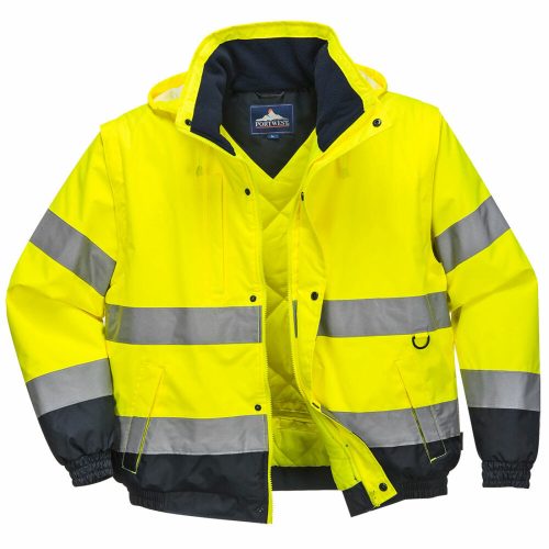 Portwest C468 HiVis 2 az 1-ben kabát sárga színben