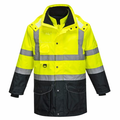 Portwest S426 Hi-Vis 7 az 1-ben kontraszt Traffic kabát sárga/navy színben