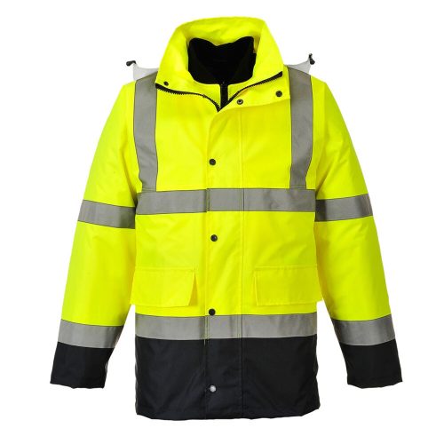 Portwest S471 Hi-Vis 4 az 1-ben Contrast Traffic kabát sárga/navy színben