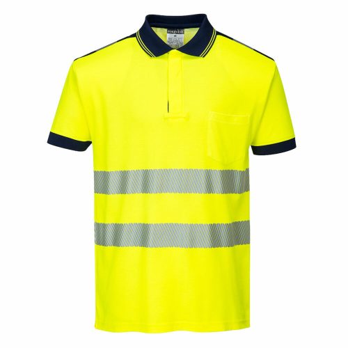 Portwest T180 PW3 Hi-Vis pólóing sárga/navy színben