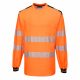 Portwest T185 PW3 Hi-Vis hosszú ujjú póló narancs/fekete színben