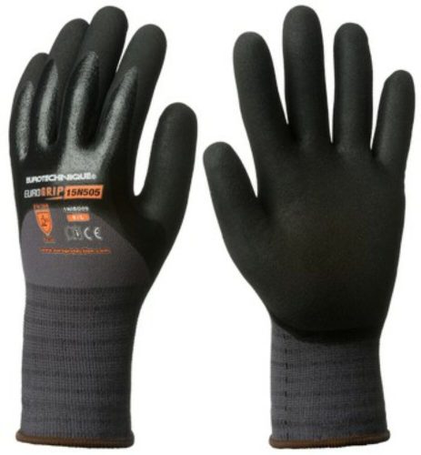 Eurotechnique Eurogrip 1NIBG 15N505 szürke nylon-spandex alapanyagú kesztyű