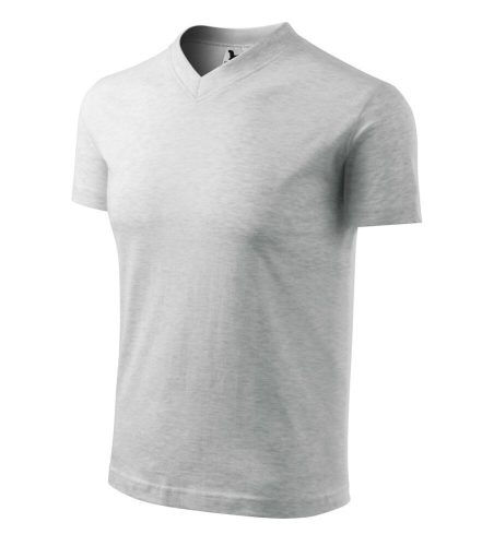 Malfini 102 V-neck unisex póló világosszürke melírozott színben