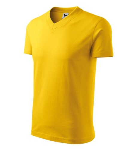 Malfini 102 V-neck unisex póló sárga színben