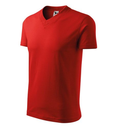 Malfini 102 V-neck unisex póló piros színben