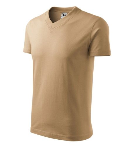 Malfini 102 V-neck unisex póló homok színben