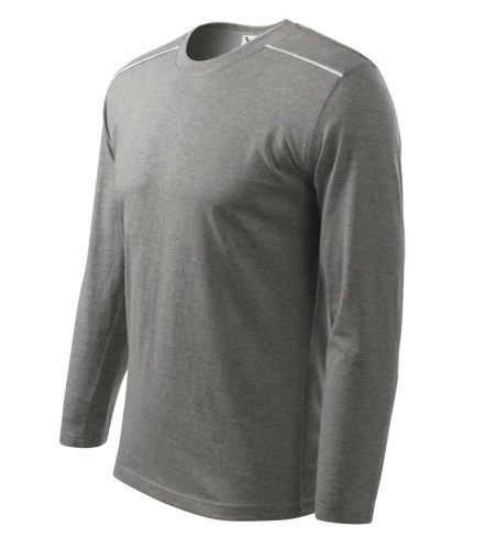 Malfini 112 Long Sleeve unisex póló sötétszürke melírozott színben