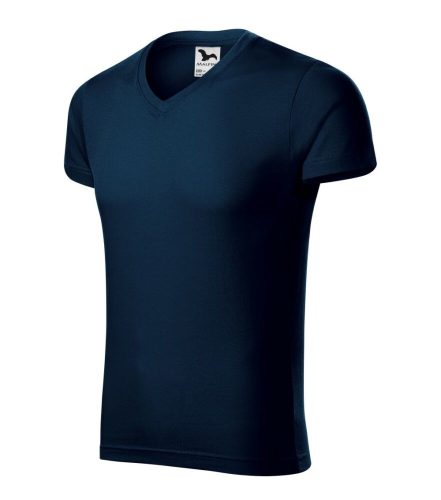 Malfini 146 Slim Fit V-neck férfi póló tengerészkék színben