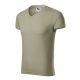 Malfini 146 Slim Fit V-neck férfi póló világos khaki színben