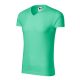 Malfini 146 Slim Fit V-neck férfi póló menta színben