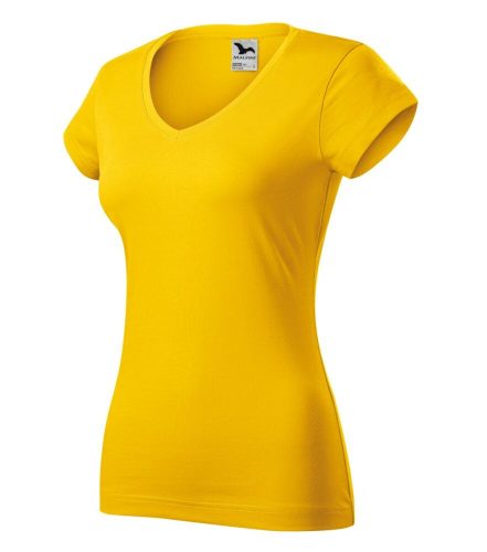 Malfini 162 Fit V-neck női póló sárga színben