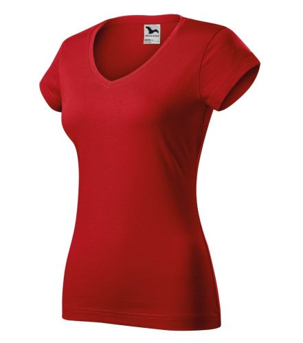 Malfini 162 Fit V-neck női póló piros színben