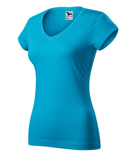 Malfini 162 Fit V-neck női póló türkiz színben