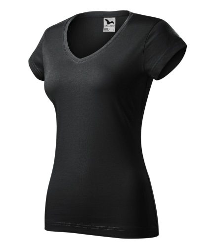 Malfini 162 Fit V-neck női póló ébenszürke színben