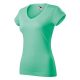 Malfini 162 Fit V-neck női póló menta színben