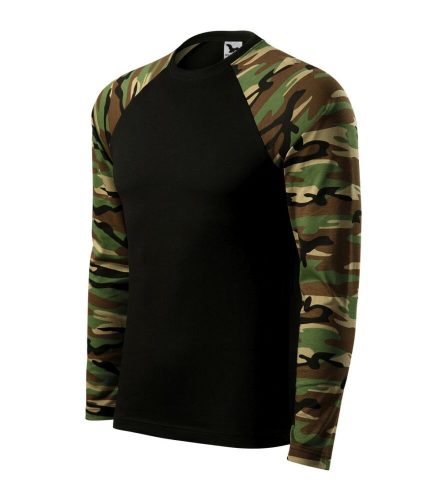 Malfini 166 Camouflage LS unisex póló barna terepszínű