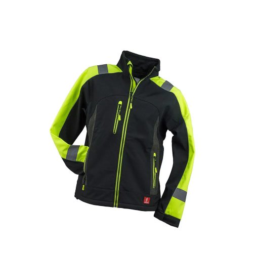 Urgent GL-8364 munkavédelmi softshell kabát fekete/UV sárga színben