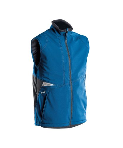 Dassy Fusion munkavédelmi softshell mellény azúrkék/antracitszürke színben