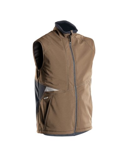 Dassy Fusion munkavédelmi softshell mellény barna/antracitszürke színben